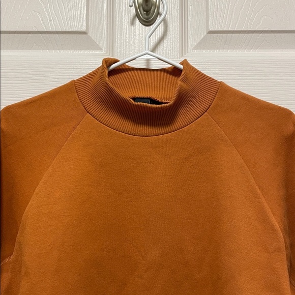 Adidas | Varsity | MockNeck | Burnt Orange | Pullover| Crop Sweatshirt | Size L - Picture 3 of 16